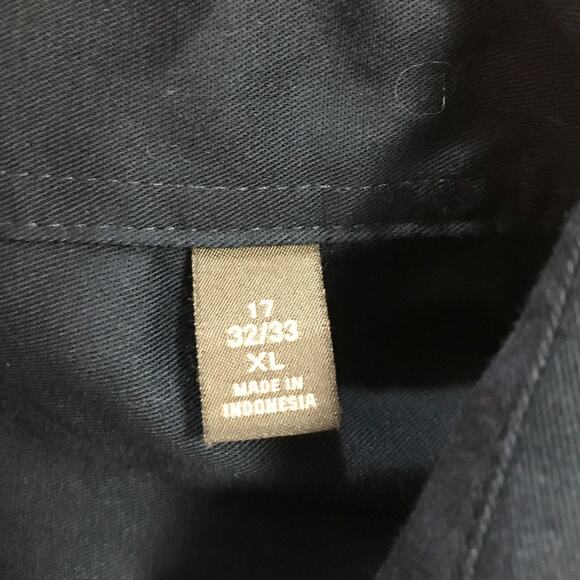 Van Heusen Flex Navy Collared Button-Down Long Sleeve Slim Fit Stretch Shirt XL - Picture 4 of 8